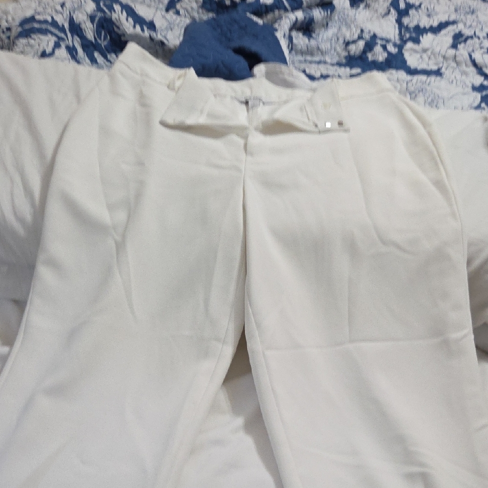 Nine West Cream Wide Leg Women's Pants